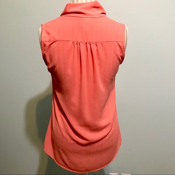 Pink Sleeveless Top Tie Detail Size Medium - Picture 5 of 6